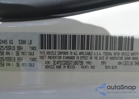 2016 Dodge Journey Crossroad Plus из США, поврежденный, VIN 3C4PDCGB5GT186739